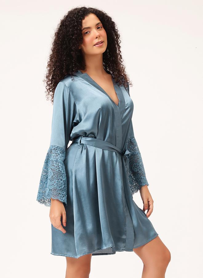 كلوفيا روب ساتان بحواف دانتيل - Image 3